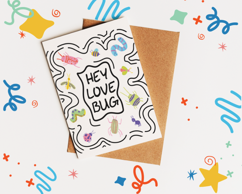 Hey Love Bug Card